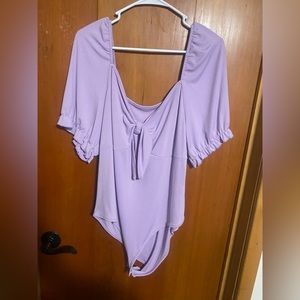 Puff sleeve lavender bodysuit
